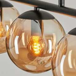 hofstein Suspension - Verre Gastor Ambre, 5 lumières