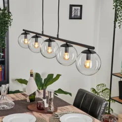 hofstein Suspension - Verre Gastor Clair, 5 lumières