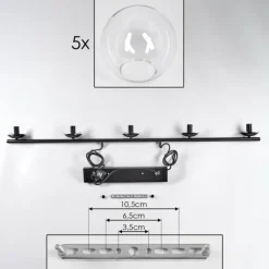 hofstein Suspension - Verre Gastor Clair, 5 lumières