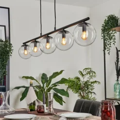 hofstein Suspension - Verre Gastor Clair, 5 lumières