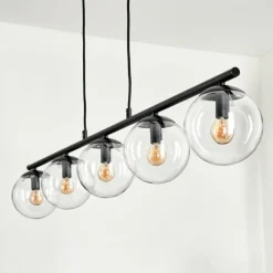 hofstein Suspension - Verre Gastor Clair, 5 lumières