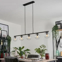 hofstein Suspension - Verre Gastor Clair, 5 lumières