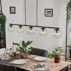 hofstein Suspension - Verre Gastor Clair, 5 lumières