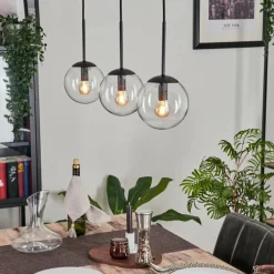 hofstein Suspension - Verre Gastor Clair, 3 lumières