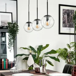 hofstein Suspension - Verre Gastor Clair, 3 lumières