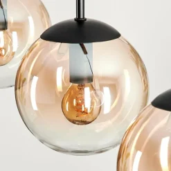 hofstein Suspension - Verre Gastor Ambre, Clair, 3 lumières