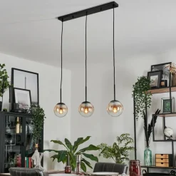 hofstein Suspension - Verre Gastor Ambre, Clair, 3 lumières