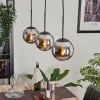 hofstein Suspension - Verre Gastor Chrome, Fumé, 3 lumières