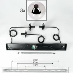 hofstein Suspension - Verre Gastor Chrome, Fumé, 3 lumières