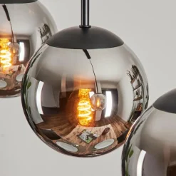hofstein Suspension - Verre Gastor Chrome, Fumé, 3 lumières
