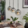 hofstein Suspension - Verre Gastor Chrome, Clair, Fumé, 3 lumières