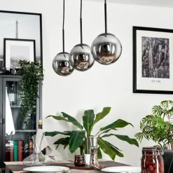 hofstein Suspension - Verre Gastor Fumé, 3 lumières