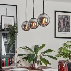 hofstein Suspension - Verre Gastor Fumé, 3 lumières