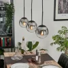 hofstein Suspension - Verre Gastor Clair, Fumé, 3 lumières