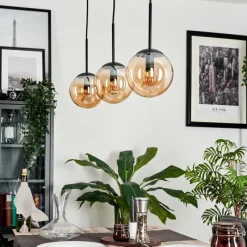 hofstein Suspension - Verre Gastor Ambre, 3 lumières