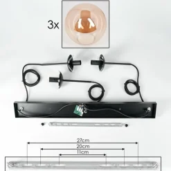 hofstein Suspension - Verre Gastor Ambre, 3 lumières