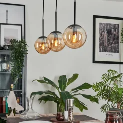 hofstein Suspension - Verre Gastor Ambre, 3 lumières