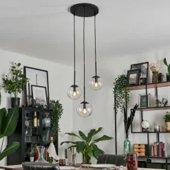 hofstein Suspension - Verre Gastor Clair, 3 lumières