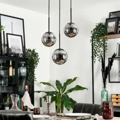 hofstein Suspension - Verre Gastor Fumé, 3 lumières