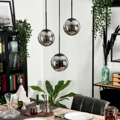hofstein Suspension - Verre Gastor Fumé, 3 lumières