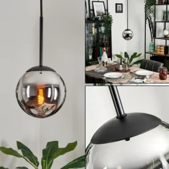 hofstein Suspension - Verre Gastor Chrome, Fumé, 1 lumière