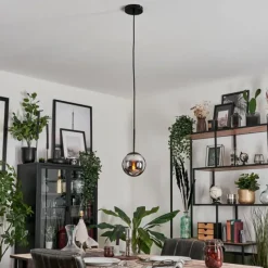 hofstein Suspension - Verre Gastor Chrome, Fumé, 1 lumière