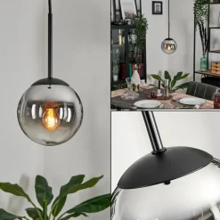 hofstein Suspension - Verre Gastor Chrome, Clair, Fumé, 1 lumière