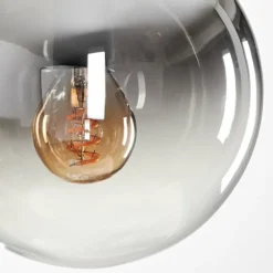 hofstein Suspension - Verre Gastor Chrome, Clair, Fumé, 1 lumière
