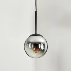 hofstein Suspension - Verre Gastor Chrome, Clair, Fumé, 1 lumière