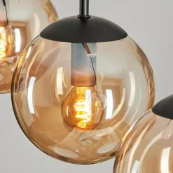 hofstein Suspension - Verre Gastor Ambre, 5 lumières