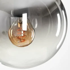 Suspension Verre Fumé-hofstein Suspension - Verre Gastor Chrome, Clair, Fumé, 4 lumières