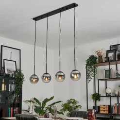 Suspension Verre Fumé-hofstein Suspension - Verre Gastor Chrome, Clair, Fumé, 4 lumières