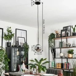 hofstein Suspension - Verre Gastor Fumé, 1 lumière