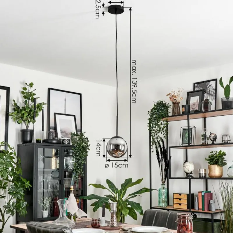 hofstein Suspension - Verre Gastor Fumé, 1 lumière