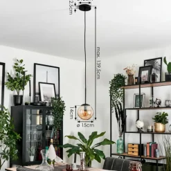 hofstein Suspension - Verre Gastor Ambre, 1 lumière