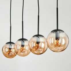 hofstein Suspension - Verre Gastor Ambre, 4 lumières