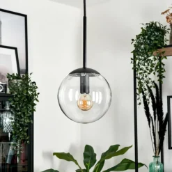 hofstein Suspension - Verre Gastor Noir, 1 lumière