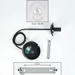 hofstein Suspension - Verre Gastor Noir, 1 lumière