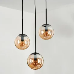 hofstein Suspension - Verre Gastor Ambre, 3 lumières
