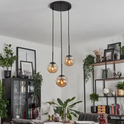 hofstein Suspension - Verre Gastor Ambre, 3 lumières