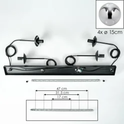 hofstein Suspension - Verre Gastor Fumé, 4 lumières