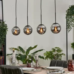 hofstein Suspension - Verre Gastor Fumé, 4 lumières