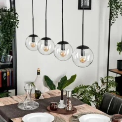 hofstein Suspension - Verre Gastor Clair, 4 lumières