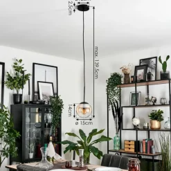 hofstein Suspension - Verre Gastor Ambre, Clair, 1 lumière