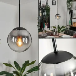 hofstein Suspension - Verre Gastor Clair, Fumé, 1 lumière