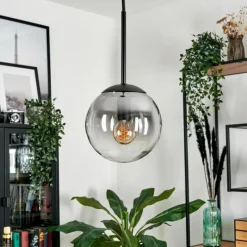 hofstein Suspension - Verre Gastor Clair, Fumé, 1 lumière