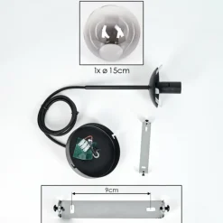 hofstein Suspension - Verre Gastor Clair, Fumé, 1 lumière