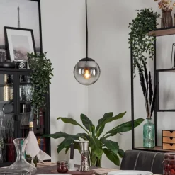 hofstein Suspension - Verre Gastor Clair, Fumé, 1 lumière