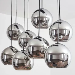 Suspension Verre Fumé-hofstein Suspension - Verre Koyoto Chrome, Fumé, 8 lumières