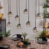 hofstein Suspension - Verre Koyoto Chrome, Clair, Fumé, 8 lumières